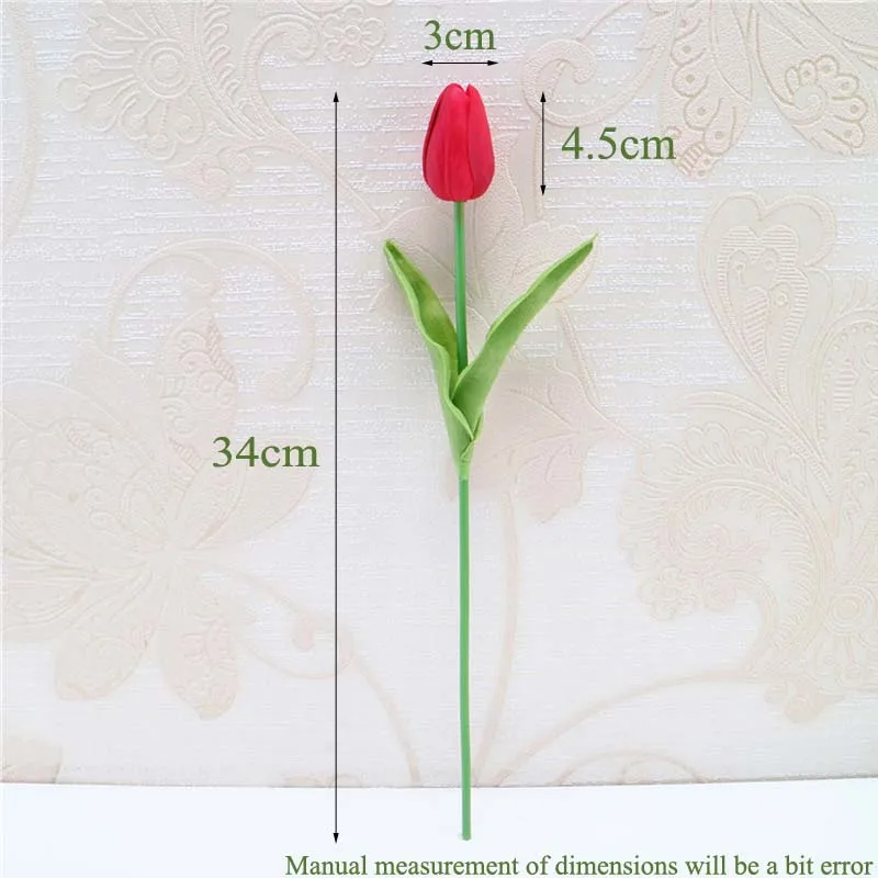 

Fashion 31pcs/lot PU Mini Tulip Flower Real Touch Wedding Flower Bouquet Artificial Flowers for Exhibition Home Party Decoration