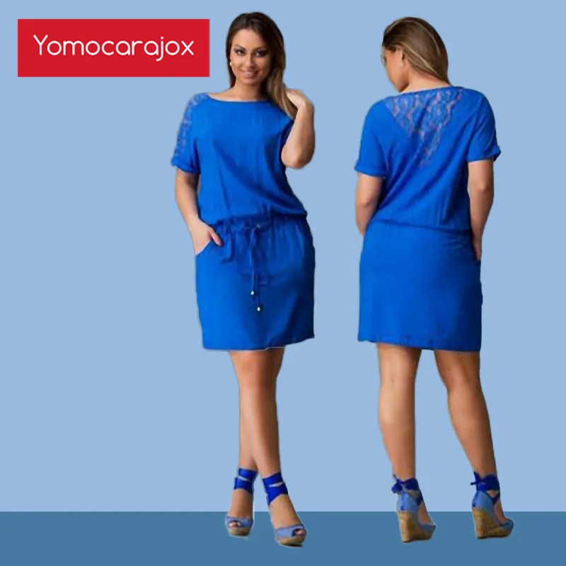 Женское Хлопковое платье топ с круглым вырезом большого размера|dress fashion|dress