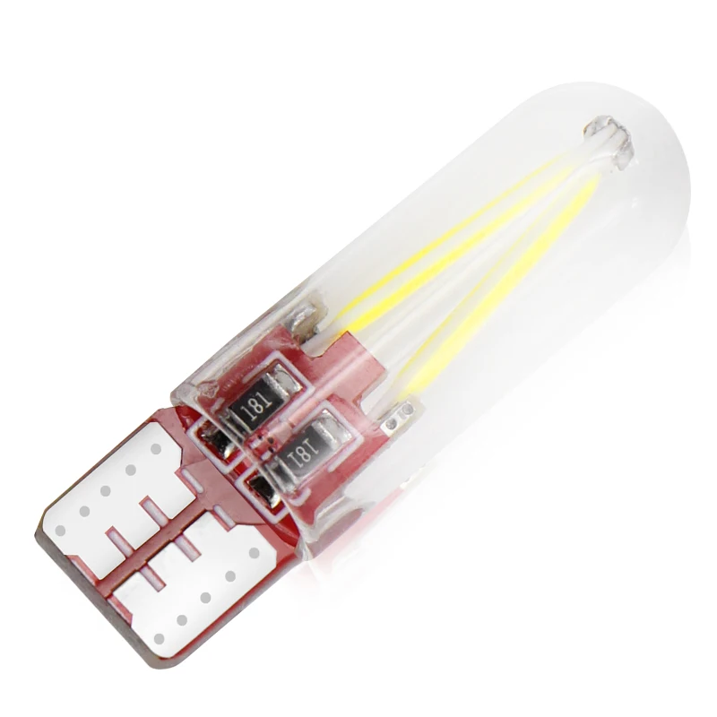 T10 194 2825 WY5W W5W лампы накаливания COB светодиодный Стекло оболочки Авто замок
