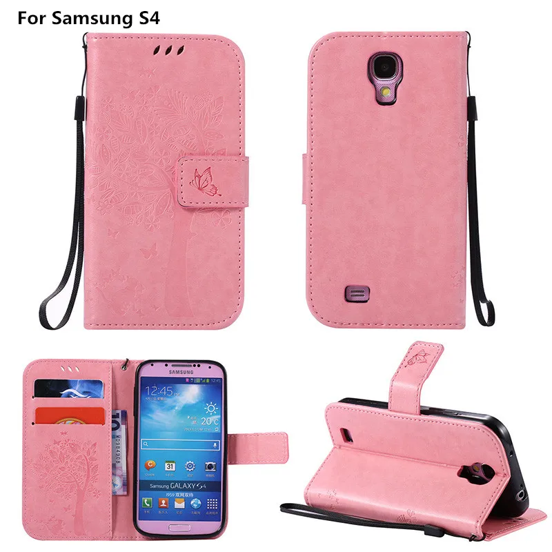 Роскошный кожаный чехол бумажник с тиснением для Samsung S4 книжка Galaxy S 4 SIV I9500 I9505