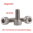 Винты с шестигранной головкой M2 DIN912, 50 шт., винты с шестигранной головкой из нержавеющей стали 304, винты с шестигранной головкой, винты с шестигранной головкой