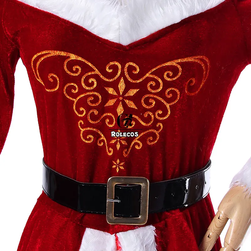 Рождественское платье ROLECOS костюм Санта Клауса для косплея красный женский