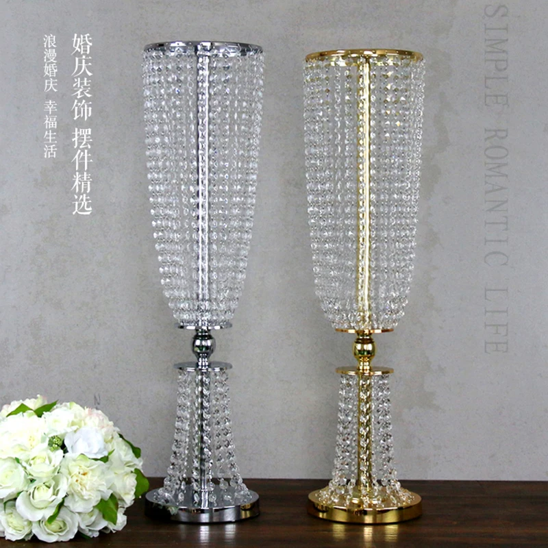 wedding centerpiece with crystal bead strands wedding table decoration 10 pcs/lot