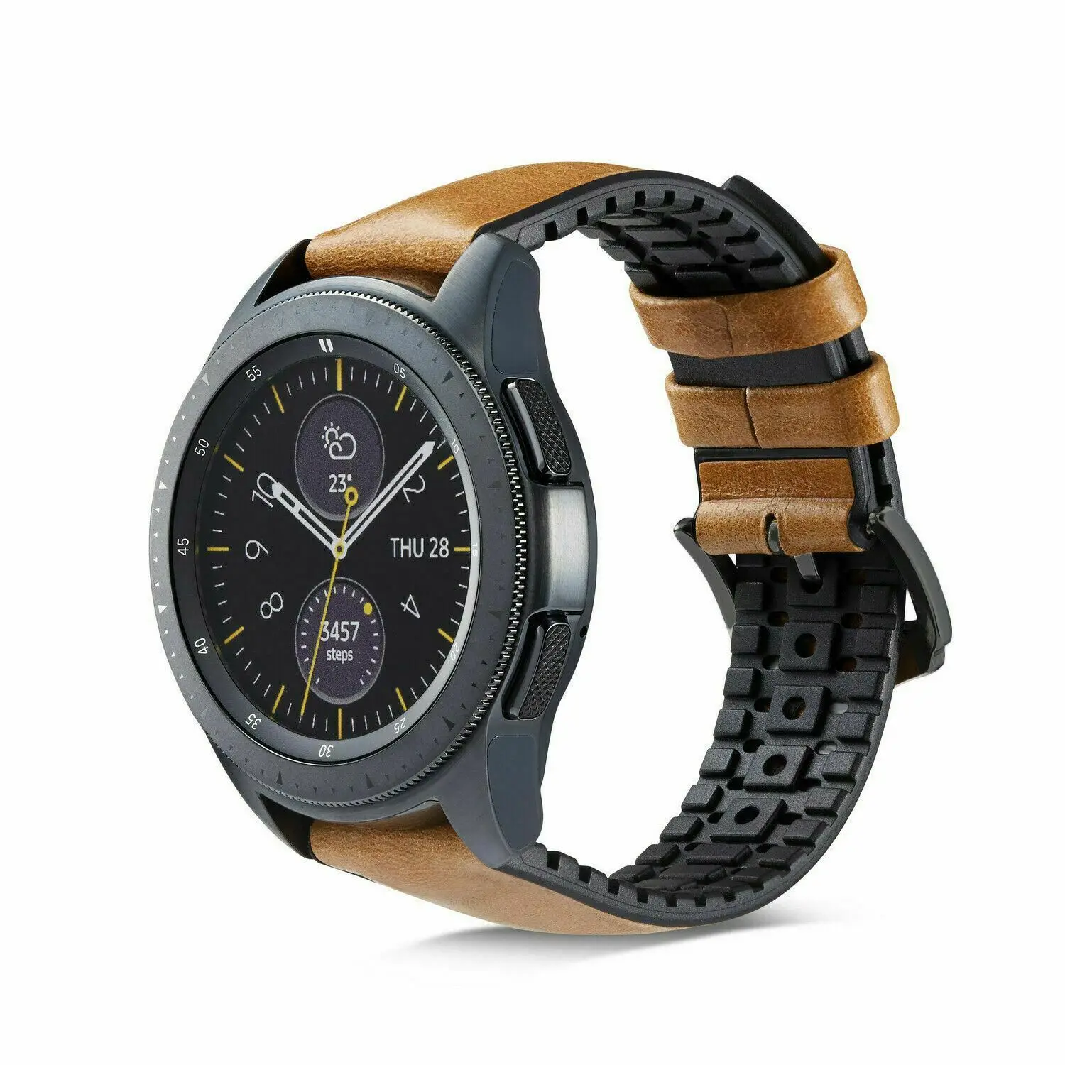 Ремешок кожаный для Samsung Galaxy Watch 42 мм винтажный Силиконовый браслет с защитой от