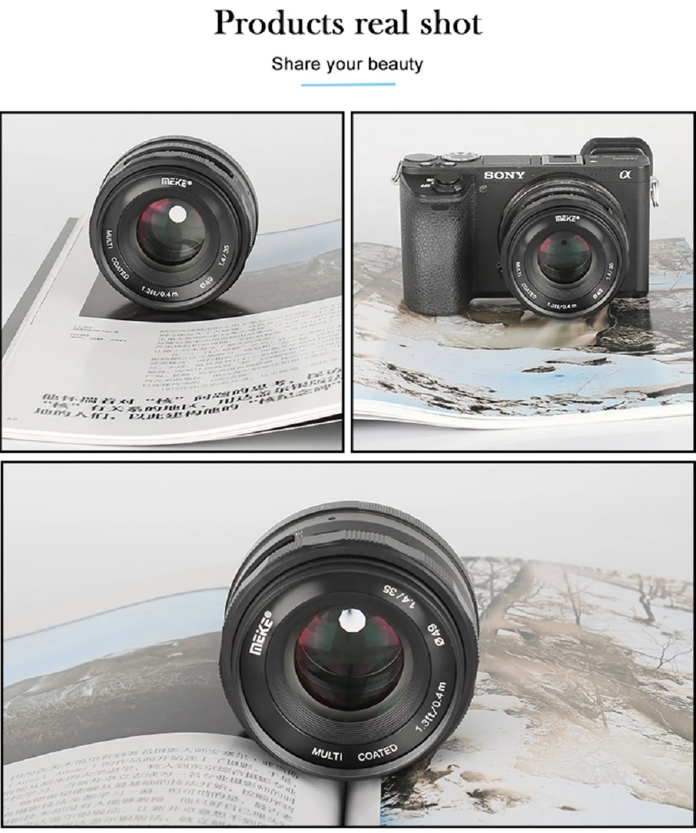 Meike 35 мм f1.4 объектив с ручным фокусом для Sony E-mount A7R A7S A6500 A7/Fuji X-T2 X-T3/Canon EOS-M M6/M4/3 беззеркальная камера+ APS-C
