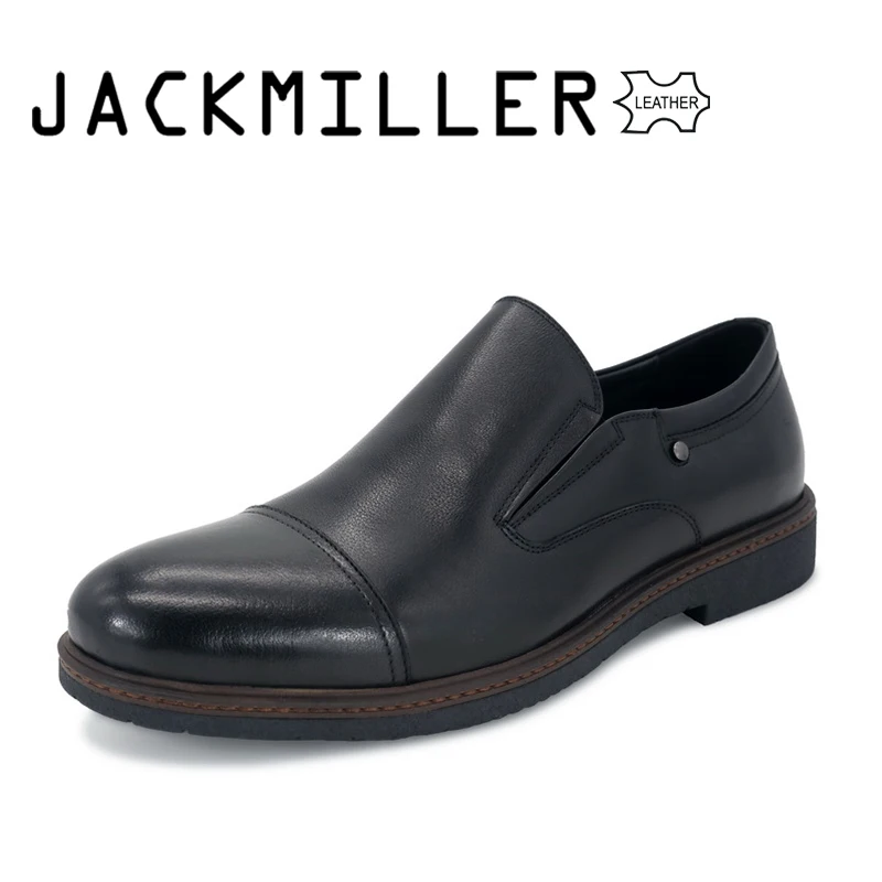 

Демисезонные мужские классические туфли Jackmiller, деловые свадебные туфли из натуральной кожи, роскошные деловые мужские туфли на плоской под...