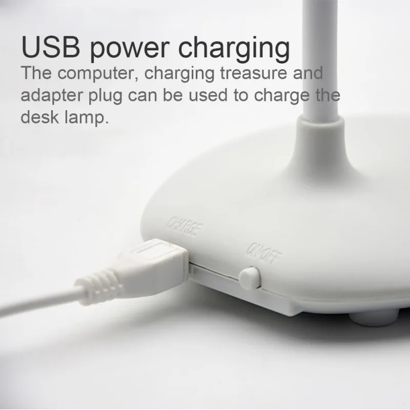 USB Перезаряжаемый Светодиодный настольный светильник для спальни, складные защитные лампы для глаз, регулируемый интенсивный светильник для чтения, светильник для книг
