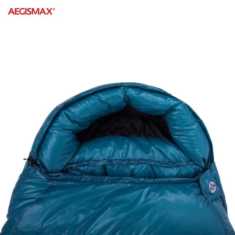 Удлиненный спальный мешок AEGISMAX M3 для мам ультралегкий 95% белый гусиный пух