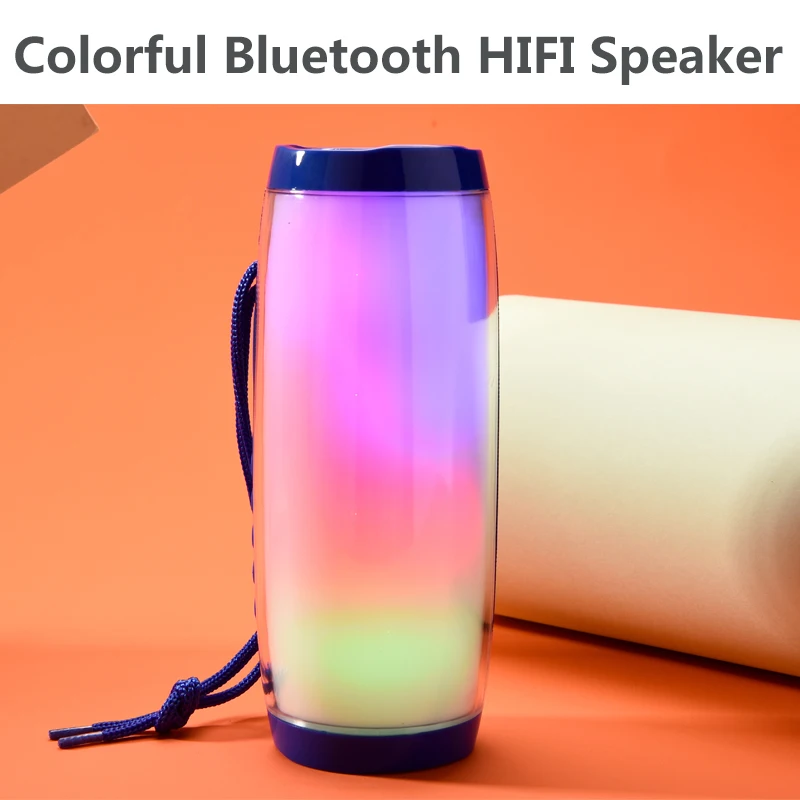 Bluetooth колонка с цветсветодиодный ными лампочками Hi Fi стерео беспроводная