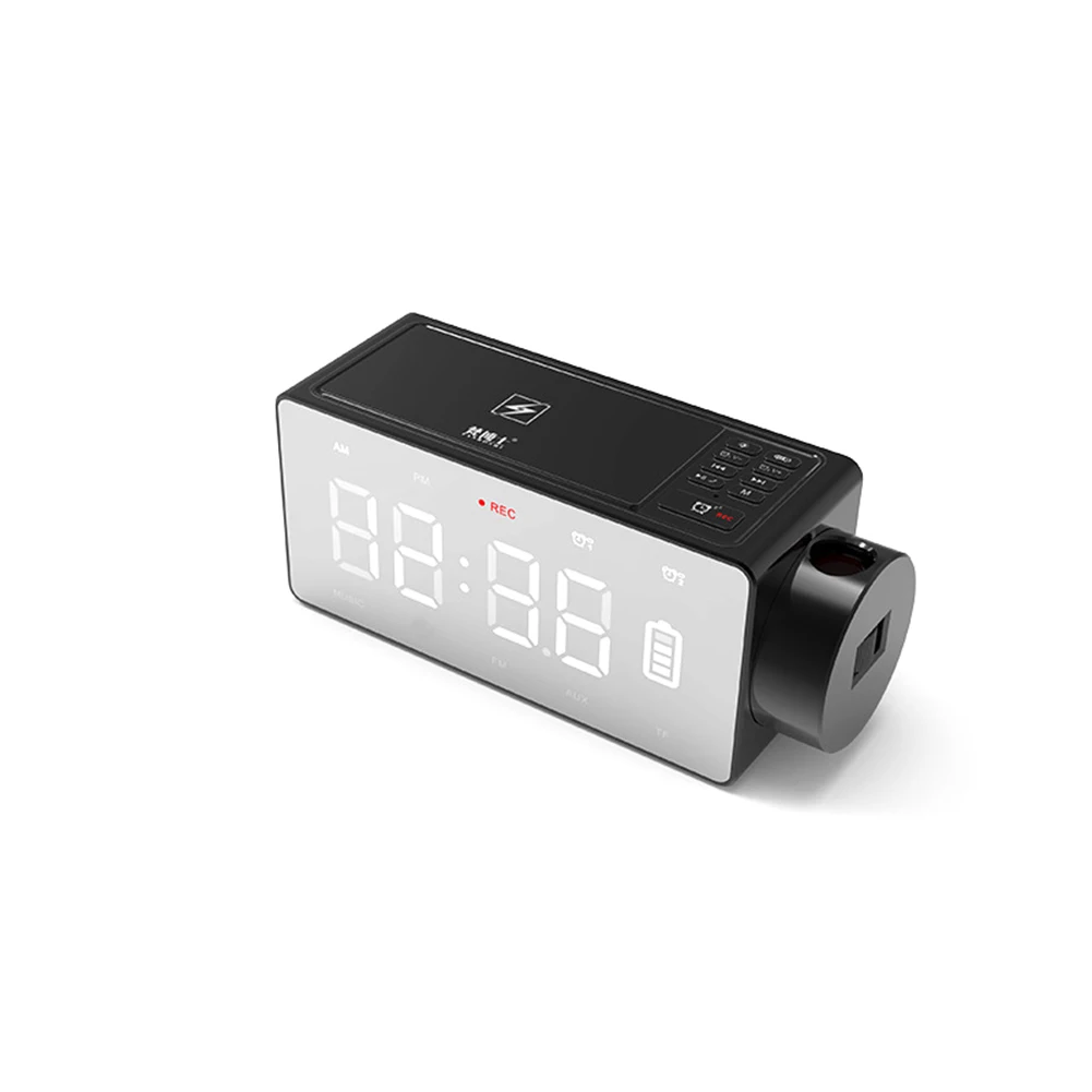 Беспроводной зарядный Будильник Bluetooth динамик Цифровой Будильник USB зарядное устройство для спальни с fm-радио/usb зарядным портом