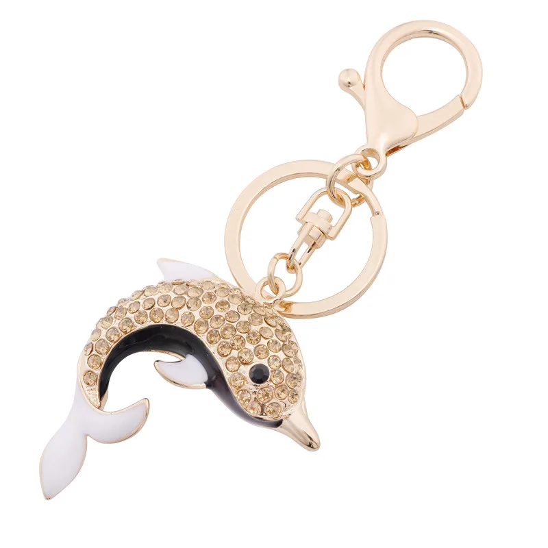 Inokeey Стразы дельфин женский и мужской брелок из сплава в виде животного
