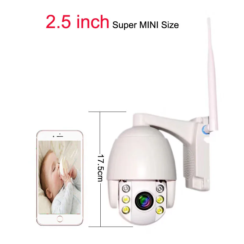 2MP SIM карта 3g 4G Беспроводная мини PTZ купольная камера 1080P Открытый водонепроницаемый 5X зум объектив двухстороннее аудио CCTV безопасности wifi IP камера