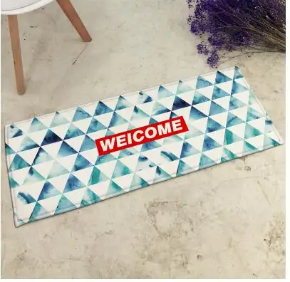 

fashion soft printed welcome home floor rug short plush carpet doormat anti slip water absorption indoor living room floor rugs