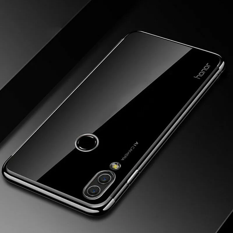 Черный Для huawei Y6 чехол прозрачное покрытие TPU мягкая тонкая силиконовая задняя крышка для huawei Y6 Y7 Pro Y9 Prime чехол для телефона - Цвет: Черный