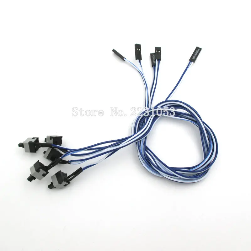 5 шт./лот ПК Power Мгновенный кнопочный переключатель Соединительный кабель сброс