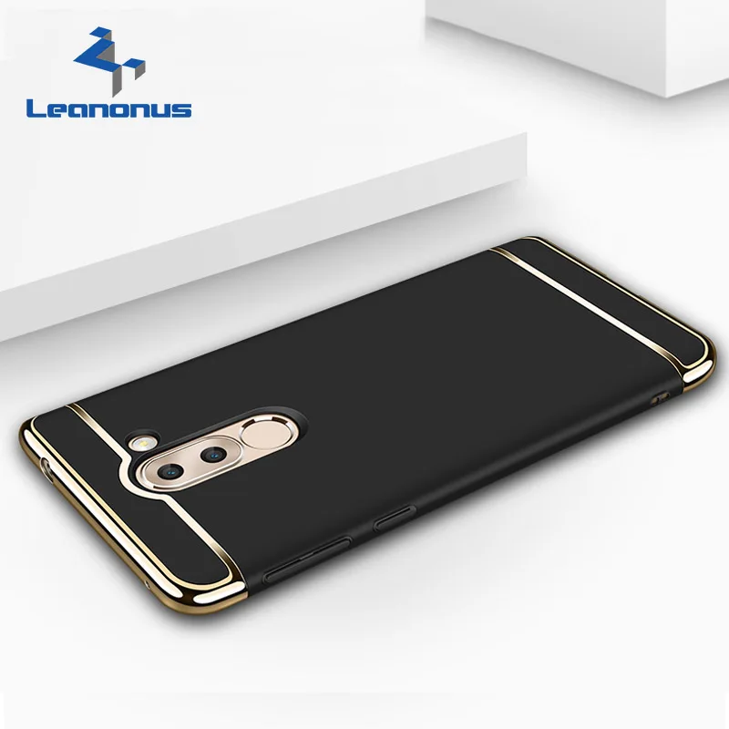 LEANONUS 3 in 1 Combo Case for Huawei GR5 2017 Slim Hard PC Plating Frame Cell Phone For Honor 6X Luxury Armor Cover Shell |