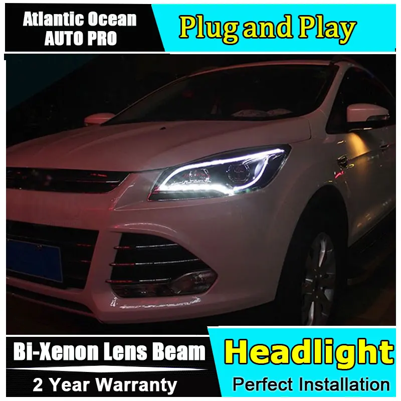 Ксеноновые H7 Фары для ford kuga escape 2013 2016 автомобильный Стайлинг LED руководство DRL HID