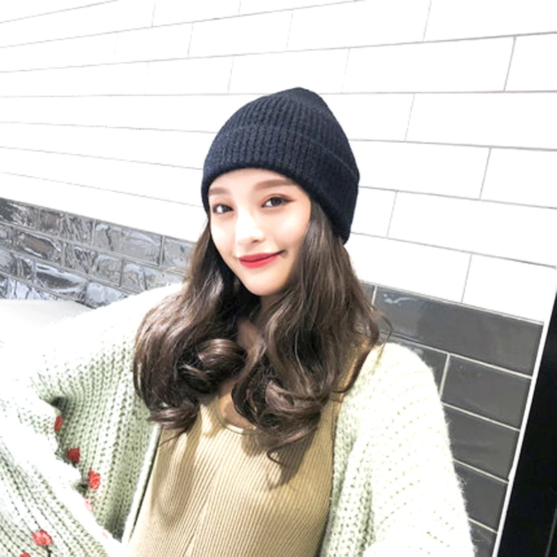 Knit Cap Solid Color Women Street Melon Autumn Winter Hat Men Couple Short Head Outdoor Warm | Аксессуары для одежды