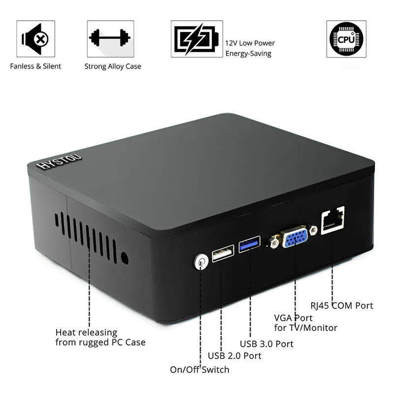 Мини компьютер Celeron четырехъядерный процессор 2 24 ГГц Linux Win 10 HDMI 300 м Wi Fi|Мини ПК| |