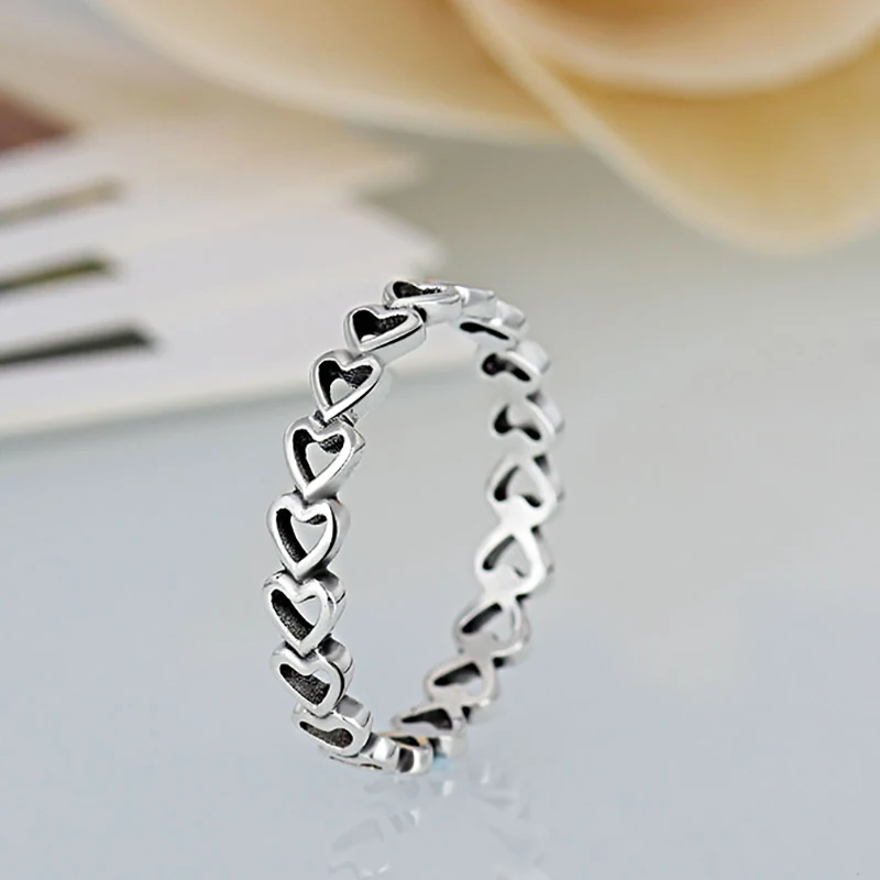 Женское кольцо с сердцем Forever Love обручальное серебристого цвета Подарочная
