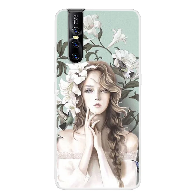 Модный чехол для телефона с милыми мультяшными животными VIVO V15 PRO рисунком мягкий
