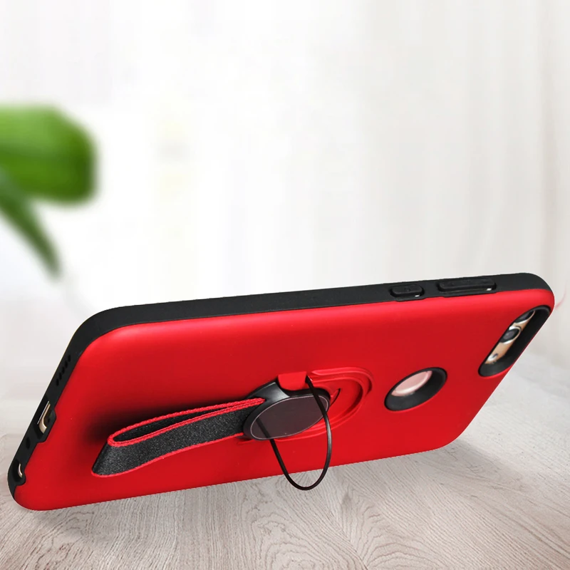 2 in 1 Hard PC+Soft TPU Plastic Case Cover Funda Magnetic Finger Ring Holder Mount for HUAWEI Y6 Prime Y7 Pro 2018 Honor 7C 7A |