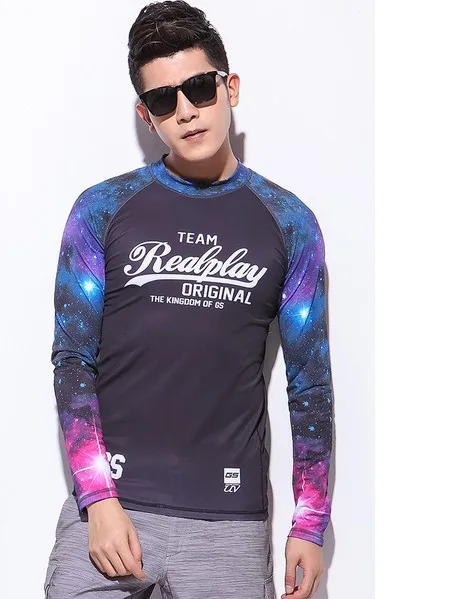 Мужская гидрокостюм с длинным рукавом белая и черная рубашка для серфинга