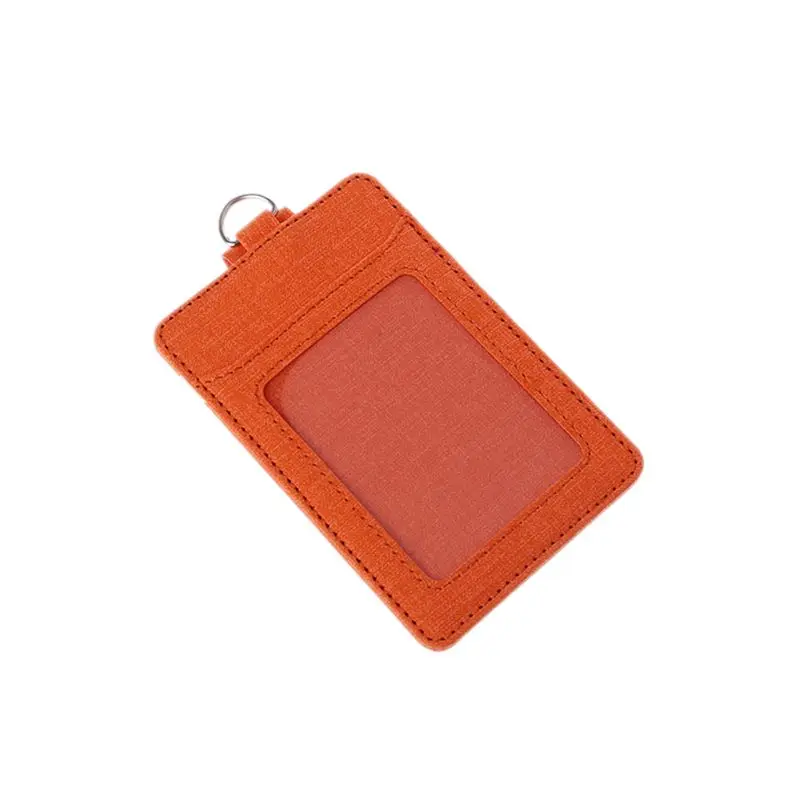 orange 1 Высококачественная портативная кожаная деловая Рабочая ID бейдж для пропуска транспортная карта чехол держатель с шейный ремешок - Цвет: orange 1