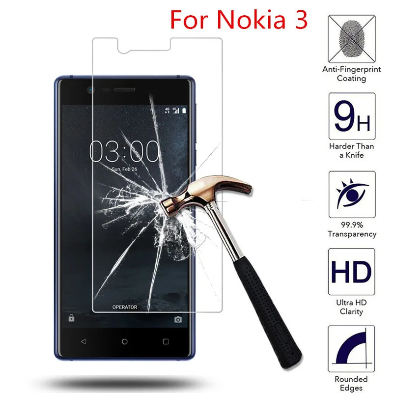 Закаленное стекло для Nokia 3 с двумя SIM-картами защита экрана 5 0 дюйма 2.5D HD nokia3
