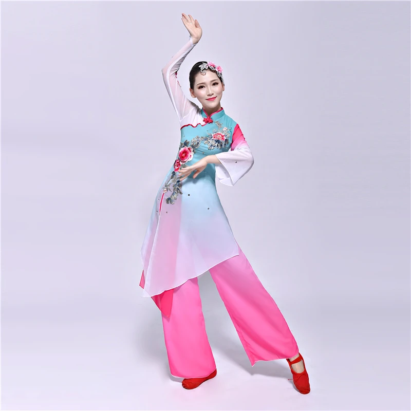 Женский костюм для танцев в китайском стиле|Танцевальный китайских народный