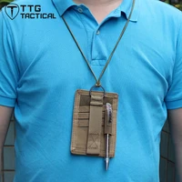 ttgtactical military tactical patch id card holder neck badge pen holder neck lanyard w key ring and credit card organizers