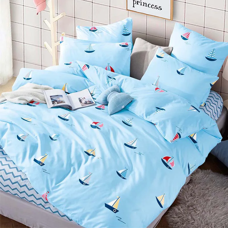 T1011 Alanna Printed Solid bedding sets Home Bedding Set 4-7pcs High Quality Lovely Pattern with Star tree flower - Цвет: T1011