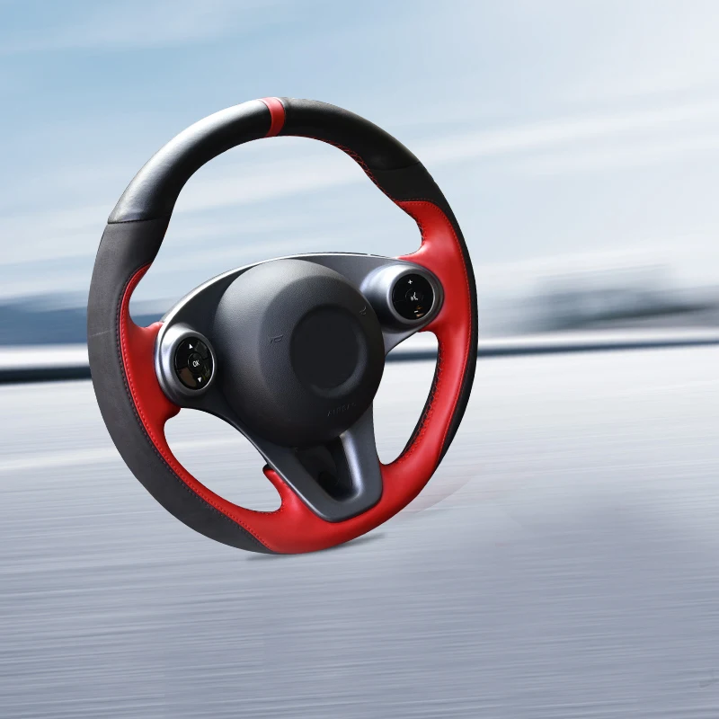 Lsrtw2017 Хомут кожаный чехол рулевого колеса автомобиля для smart fortwo w453 c453 a453