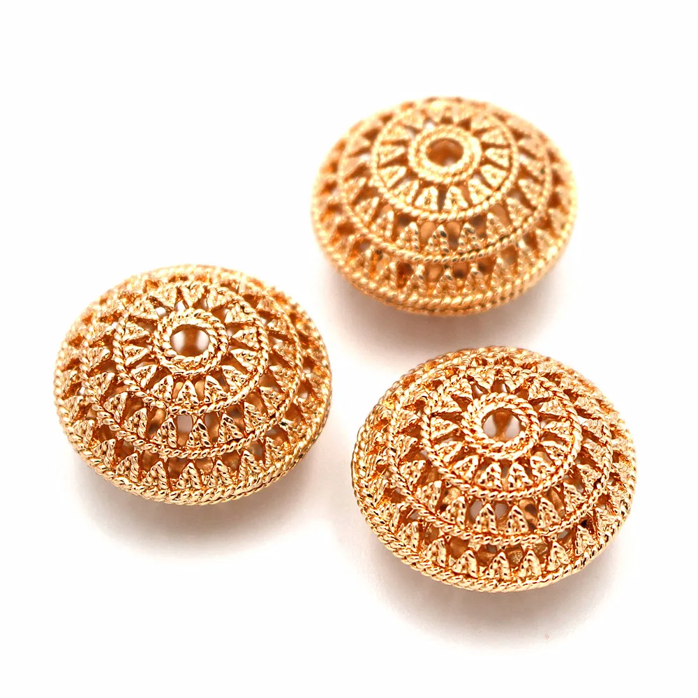 Spacer Beads Bracelet Beading Metal Filigree Circle Charms Accessories DIY for Indian African Men Women Necklace Jewelry Making | Украшения