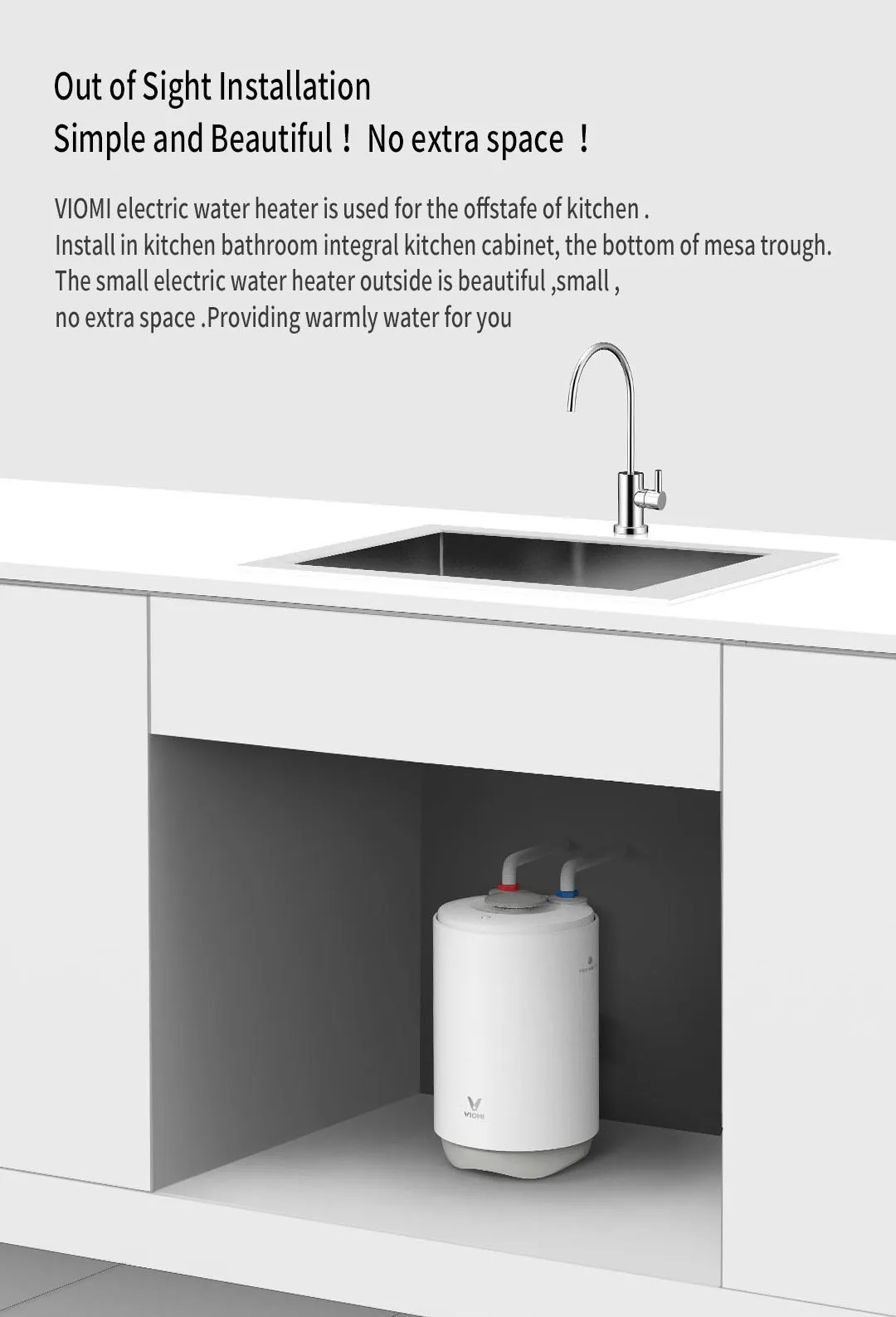 YOUPIN VIOMI DF01 6.6L 1500 Вт Электрический Быстрый мгновенный нагрев Электрический водонагреватель для кухни и ванной комнаты