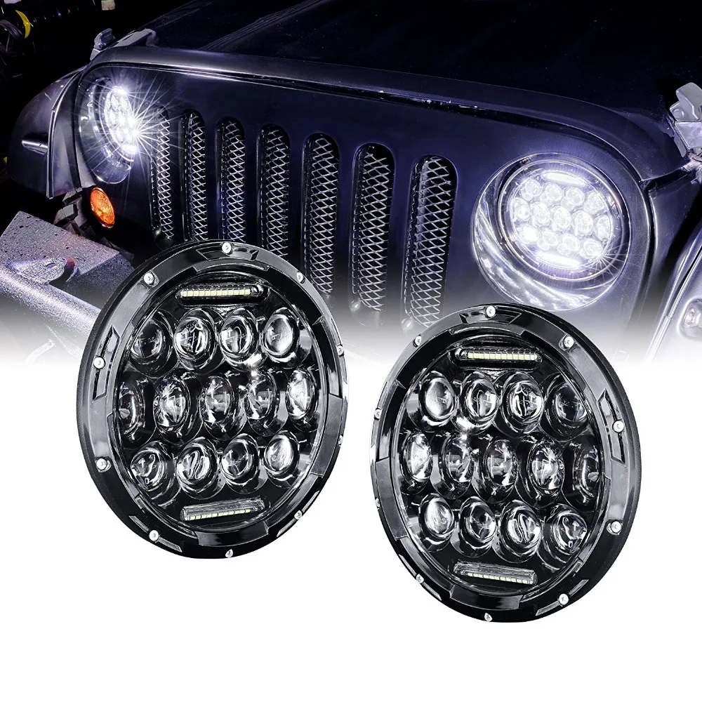 7-дюймовая светодиодная фара 75 Вт противотуманная DRL для Jeep Wrangler JK CJ TJ Hummer H1 H2