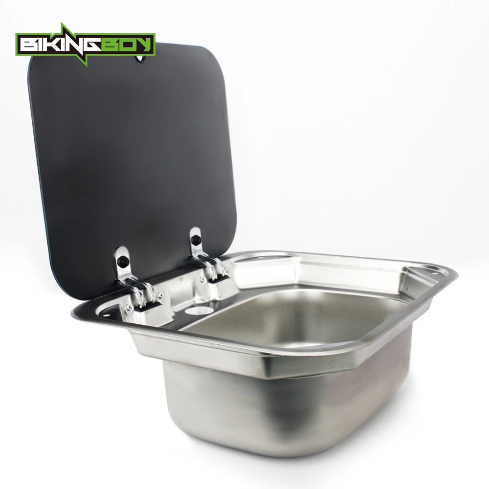 BIKINGBOY RV Caravan Camper раковина из нержавеющей стали для мытья рук кухонная + крышка