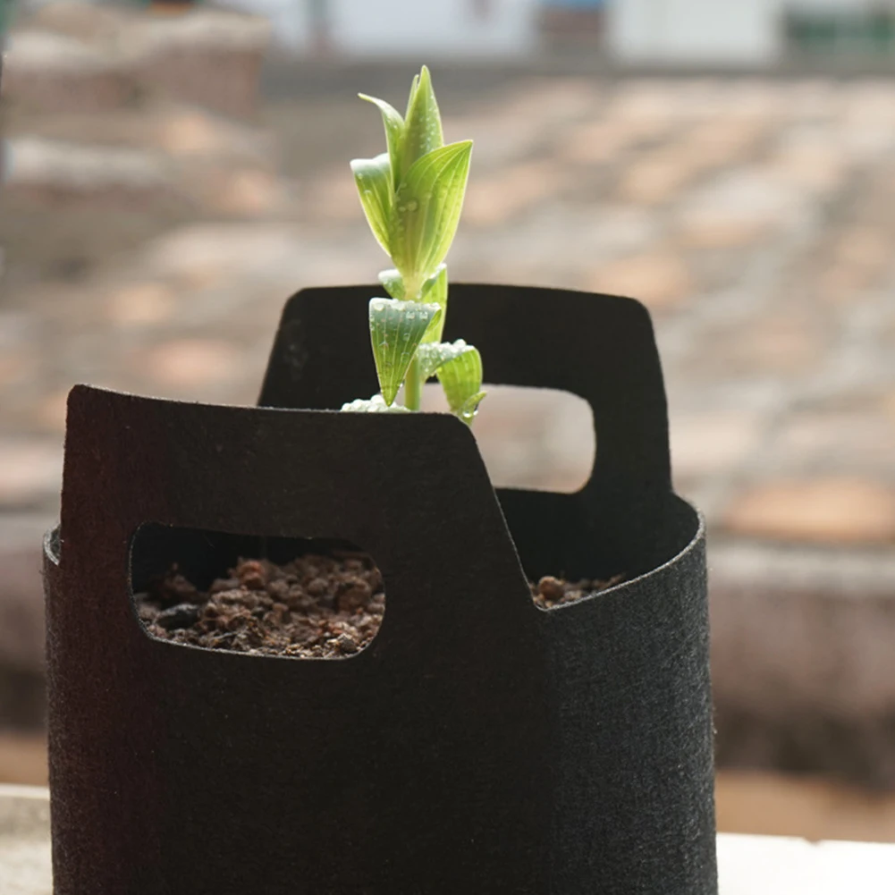 Нетканая ткань с ручкой горшки горшок для растений черные поставки аэрации Сад