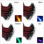 20-100 шт. 3 мм5 мм красныйзеленыйсинийрозовыйжелтыйУФRGB 3 В-12 В постоянного тока круглый Предварительно проводной водяной прозрачный светодиод с пластиковым кронштейном