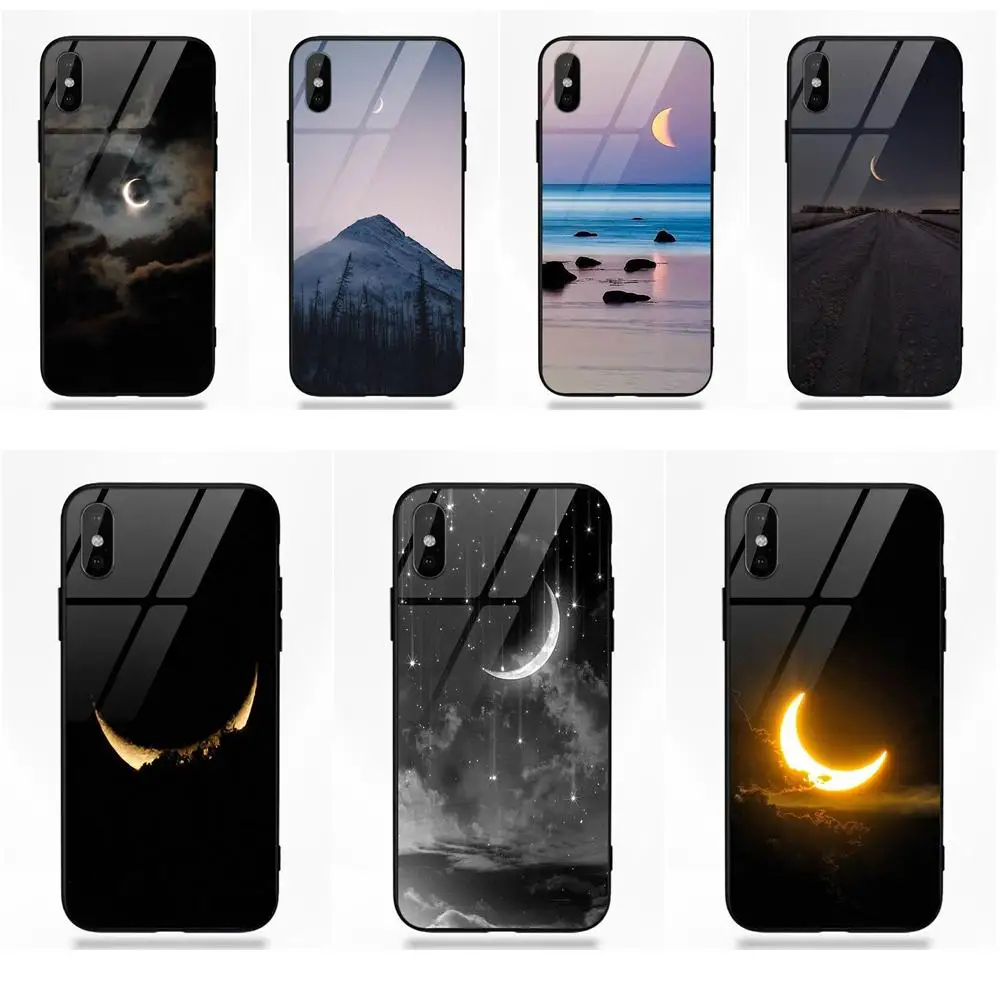 Vvcqod кошка на Полумесяца для Apple iPhone 5 5C 5S SE 6 6S 7 8 Plus X XS Max XR мягкая ТПУ Рамка