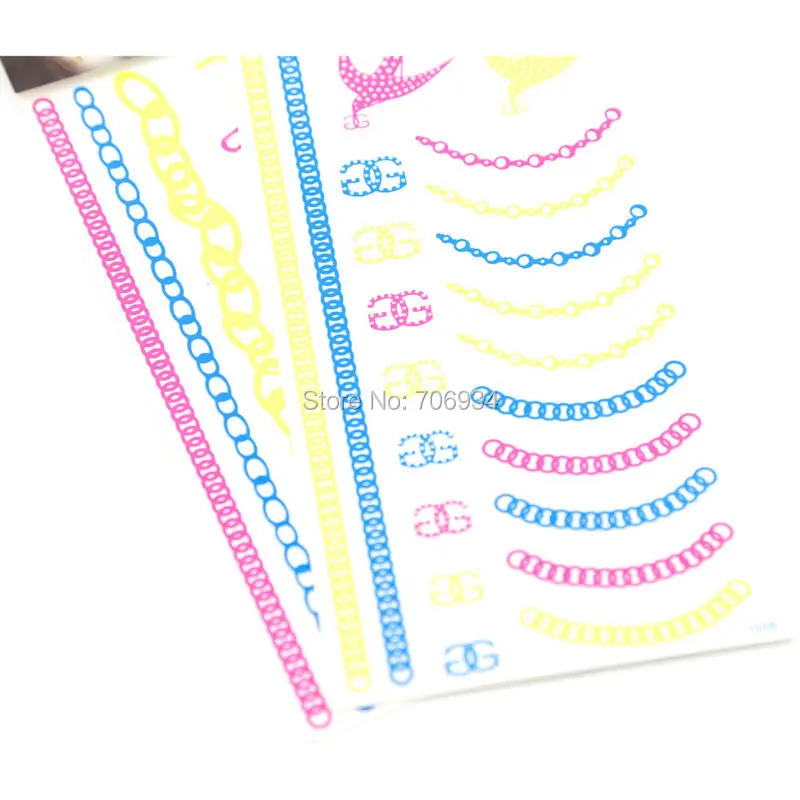 Временные тату-наклейки флуоресцентные арабские татуировки 6 шт. новые