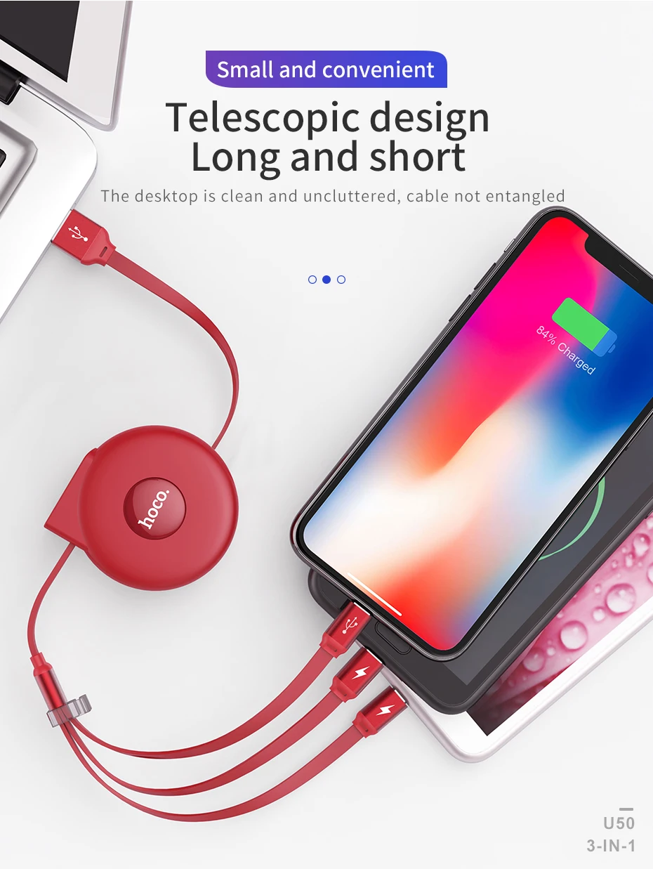 HOCO 3 в 1 USB кабель для iPhone X 8 7 6 3в1 Micro usb type C зарядный кабель для samsung S9 Универсальный мобильный кабель для зарядки телефона