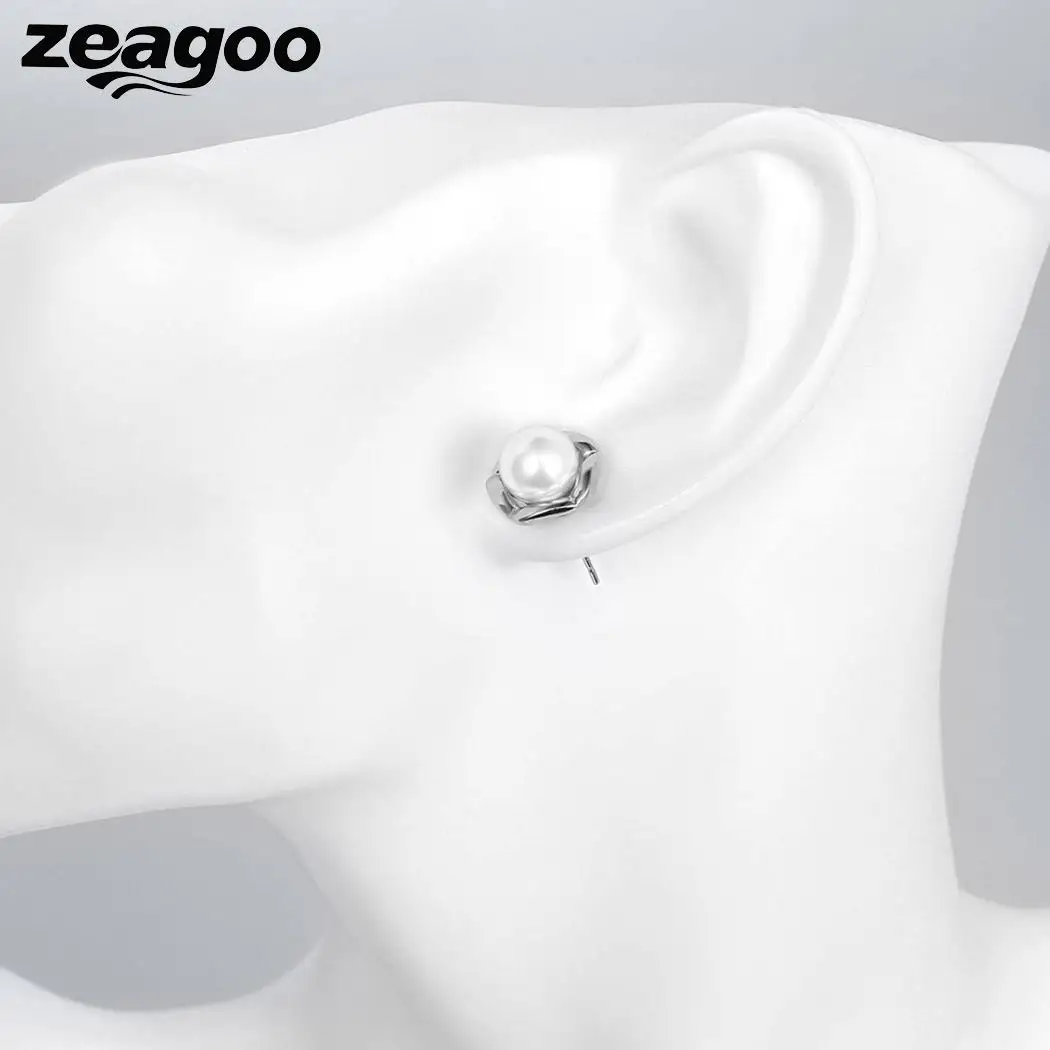 Для женщин Jewelry Серьги с жемчугом пирсинг Роза искусственного уха Модные формы