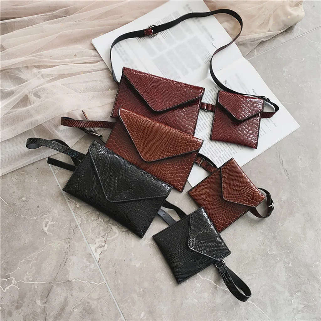 Женская поясная сумка 2 шт. уличный мессенджер на застежке с узором Аллигатор