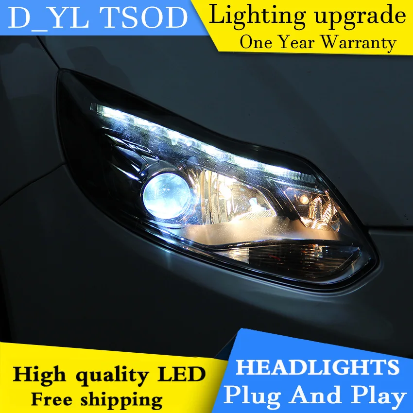 Автомобильный Стайлинг для Ford Focus светодиодный ные фары 2012 в сборе поворотные