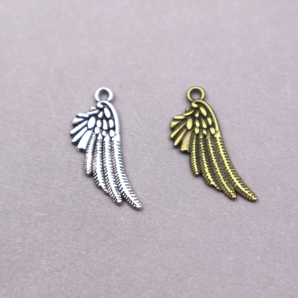 

20 шт античное серебро ангел подвеска крыло s Крылья Подвески DIY поставки ювелирных изделий
