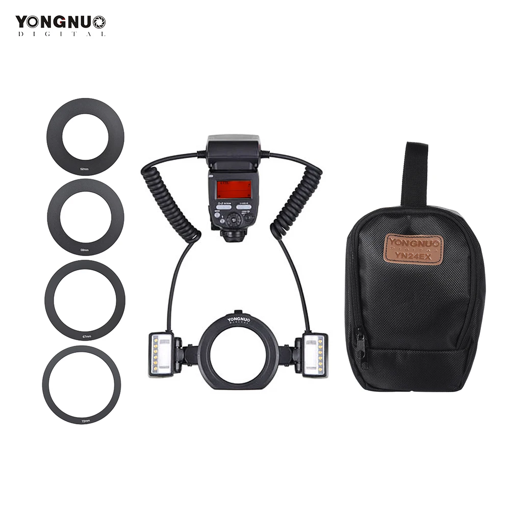 Вспышка Yongnuo YN24EX E TTL для макросъемки камер Canon EOS 1Dx 5D3 6D 7D 70D 80D с 2 головками вспышки