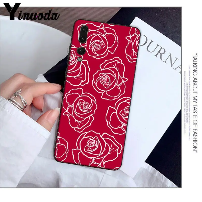 Yinuoda красная роза ТПУ Мягкий силиконовый чехол для телефона Huawei Mate10 Lite P20 Pro P9 P10 Plus