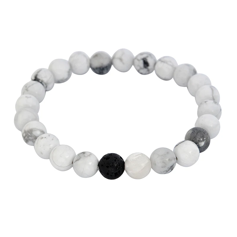 Натуральный белый каменные бусы браслеты с тигровым глазом лавовые bijoux