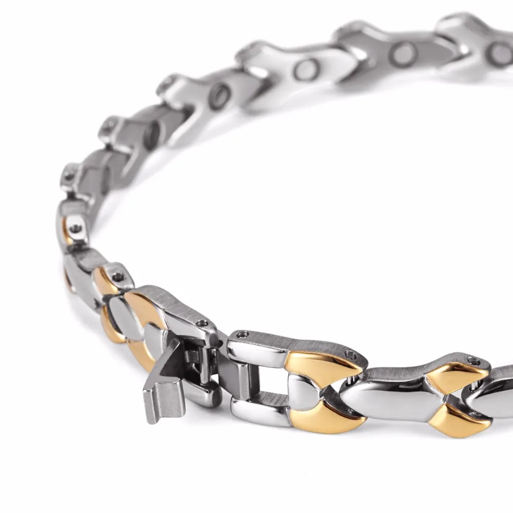 Нержавеющая сталь Женские Серебряный браслет Исцеления Магнитный 316L для женщин